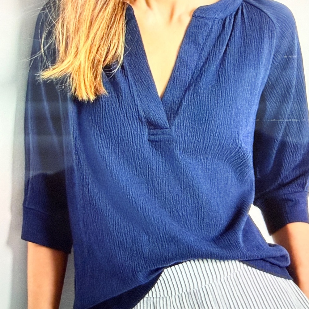 NIC+ZOE Crinkle Knit Cafe Top. EUC